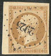 No 9, Bistre-jaune, Bdf + Un Voisin, Obl Pc 2925, Nuance Foncée. - TB - 1852 Louis-Napoleon