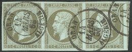 Algérie. No 11, Olive, Bande De Trois Obl Cad Oran 14 Mars 63, Un Voisin. - TB - 1853-1860 Napoleone III