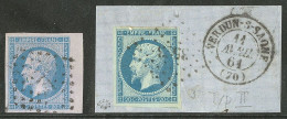 Nos 14Ae Bdf, 14Ba Sur Petit Fragment. - TB - 1853-1860 Napoleon III