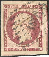 No 18, Carmin, Trois Voisins, Obl Pc, Très Jolie Pièce. - TB. - RR - 1853-1860 Napoléon III.