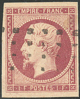 No 18, Carmin, Obl Gros Points. - TB. - R - 1853-1860 Napoléon III