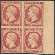 ** Réimpression. No 18d, Bloc De Quatre Bdf (deux Ex *). - TB. - R - 1853-1860 Napoléon III