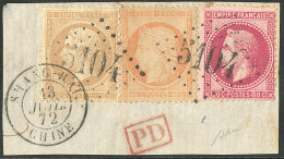 Shanghai. Nos 21 + 32 + 38, Obl Gc 5104 Sur Petit Fragment Avec Cad 13.7.72. - TB - 1849-1876: Classic Period