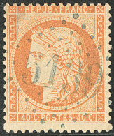 Kustendje. No 38 (pelurage Au Verso), Obl Gc 5139 Bleu, Jolie Pièce. - TB - 1849-1876: Classic Period