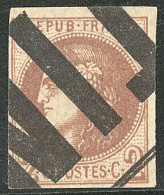 Report I. Impression Typo. No 40Aa, Chocolat, Pelurage Au Verso Mais Superbe D'aspect - 1870 Bordeaux Printing