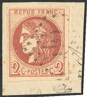 No 40B, Brun-rouge, Rep, Sur Petit Fragment. - TB - 1870 Bordeaux Printing