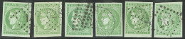 No 42B, Vert-jaune, Report II, Nuances Différentes Dont 42Bi, Ex Choisis. - TB - 1870 Bordeaux Printing