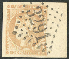 No 43B, Bistre-jaune, Rep. II, Bdf, Obl Gc 3291, Jolie Pièce. - TB - 1870 Bordeaux Printing