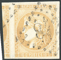 No 43Bc, Bistre-jaune Citron, Un Voisin. - TB - 1870 Bordeaux Printing