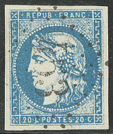 No 44Aa, Bleu Foncé, Obl Gc 453. - TB - 1870 Uitgave Van Bordeaux