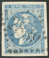 No 46Ad, Bleu Outremer, Obl Gc 2839. - TB - 1870 Bordeaux Printing