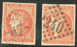 Nos 48, 48c, Ex Choisis. - TB - 1870 Bordeaux Printing