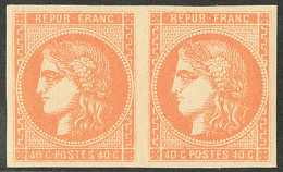 * No 48i, Orange Clair, Paire, Jolie Pièce. - TB - 1870 Bordeaux Printing