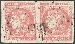 No 49e, Saumon, Paire, Pli Sur Un Ex Mais TB. - R - 1870 Bordeaux Printing