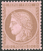 ** No 58, Brun Sur Rose, Très Frais. - TB - 1871-1875 Ceres