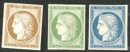 (*) Cérès. Papier Carton. 10c Bistre, 15c Vert Et Bleu. - TB - Altri & Non Classificati