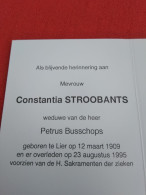 Doodsprentje Constantia Stroobants / Lier 12/3/1909 - 23/8/1995 ( Petrus Busschops ) - Religion & Esotérisme