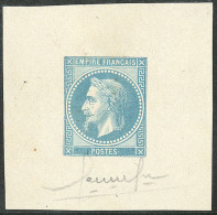 (*) Empire Lauré. Epreuve En Bleu Sans La Valeur, Feuillet 45x46mm. - TB. - R - Autres & Non Classés