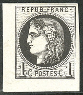 (*) Bordeaux. Essai En Noir, Papier Glacé. No 39C, Cdf, Rep. III, Pos. 11, Superbe - Autres & Non Classés