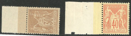 ** Nos 80, 94, Tous Deux Bdf, Très Frais. - TB - 1876-1878 Sage (Type I)