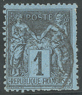 Bleu De Prusse. No 84, Def Mais Belle Nuance Et TB D'aspect. - R - 1876-1878 Sage (Type I)