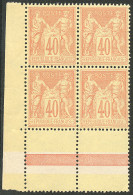 ** No 94f, Orange Pâle, Bloc De Quatre Cdf. - TB - 1876-1878 Sage (Typ I)