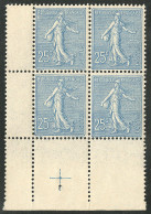 ** No 132, Bleu, Bloc De Quatre Cdf Avec Croix De Repère. - TB - Other & Unclassified