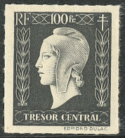 * Marianne De Dulac. Trésor Central, 100F Noir. No 701M, Percé En Lignes. - TB - Unclassified