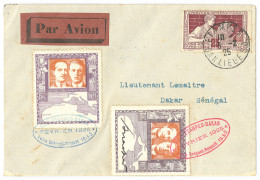 Lettre Aérogramme. Raid Etampes-Dakar, Mission Lemaitre/Arrachart 3 Fév 1925. Enveloppe Avec 2 VS Et 2 CS Ovales En Bleu - Autres & Non Classés