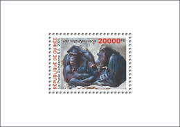 GUINEA 2023 - SHEET 1V - BIODIVERSITY - CHIMPANZEE CHIMPANZEES CHIMPANZE APES MONKEYS MONKEY APE SINGES - LUXE MNH - Scimpanzé