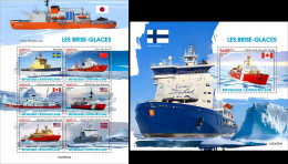 Centrafrica 2023, Icebreakers, 6val In BF+BF - Navires & Brise-glace