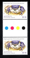 1960118071 2020 SCOTT 594 (XX)  POSTFRIS MINT NEVER HINGED - CHRISTMAS ISLAND CRABS - BRIGHT EYED - GUTTERPAIR - Christmas Island