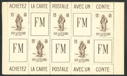 (*) No 10A, 20 Feuillets De 10 Ex Sans La Couverture Du Carnet. - TB - Timbres De Franchise Militaire