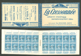 ** Specimen. Carnet De 20t N°76IIB (Yvert Carnet 192 C5as), S.98. - TB - Corsi Di Istruzione