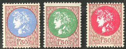 * La Mure, Type I. No 1, Médaillons Bleu (pli D'angle), Vert Et Rouge. - TB - Liberazione