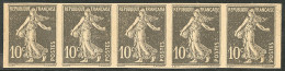 (*) Essai Haegelin. No 138, 10c Noir, Bande De Cinq. - TB - Artist Proofs