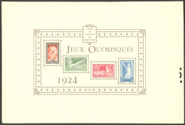 (*) JO 1924. Épreuve Collective Nos 183 à 186, Feuillet 297x199mm, Infimes Défauts Sinon TB. - R - Künstlerentwürfe