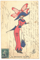 Lettre Illustration à La Main. "La Parisienne De 1911", CP Voyagé, Aquarelle Et Plume, Afft N°137. - TB - Non Classificati