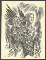 "Marianne Ailée Tenant Un Bouquet De Fleurs", Gravure 24x32mm, Par Decaris Vers 1960. - TB - Unclassified