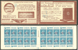 ** Carnets. No C17-5, Carnet De 20t #17a, S.100, Couv. "Illustration/Blanchon", Pub "Gibbs", Chiffres Au Crayon Bleu Sur - Autres & Non Classés