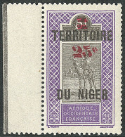 ** NIGER. Double Surcharge "25c". No 20a, Bdf. - TB - Autres & Non Classés