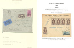 Lettre 1934-1939, Congo Et Oubangui-Chari, 45 Enveloppes, Affts, Obl Et Destinations Divers, Majorité "par Avion". - TB - Verzamelingen