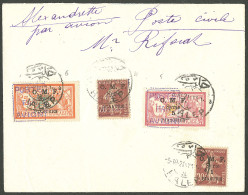 Lettre ALEXANDRETTE. Cad "Alep". PA Nos 4 (2) + 5 + 6, Sur Enveloppe Pour Alexandrette. 1921. - TB. - R - Other & Unclassified