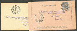 Lettre 1902, 2 Entiers Postaux Avec Cad Octog. "Anjouan/Col Franc". - TB - Autres & Non Classés