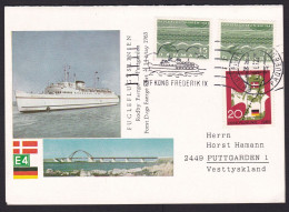 Denmark: Cover To Germany, 1963, 4 Stamps, Cancel Ship, Transport (traces Of Use) - Cartas & Documentos