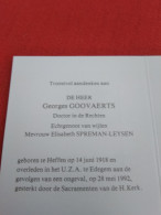Doodsprentje Georges Goovaerts / Heffen 14/6/1918 Edegem 28/5/1992 ( Elisabeth Spreman-Leysen ) - Religion & Esotérisme