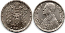 MA 30520  / Monaco 10 Francs 1946 SUP - 1922-1949 Luigi II