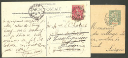 Lettre 1897-1908, Une Enveloppe Obl "Pnompenh" Et Une CP Obl "Stungtreng". - TB - Cambodge