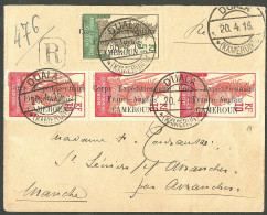 Lettre Cad "Duala/Kamerun". Nos 41 + 42 Bande De Trois Sur Enveloppe Recommandée Pour Avranches, 1916. - TB - Autres & Non Classés