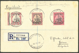 Lettre Cad "Victoria/Cameroun". Nos 31 à 33 Sur Enveloppe Recommandée Pour Berne, 1919. - TB - R - Other & Unclassified